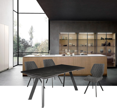 LUCIEN черный / керамика черный мрамор 160(+40+40)x90