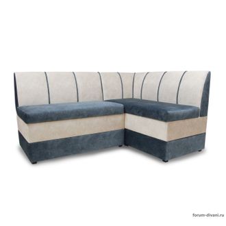 Кухонный Угловой диван "Форум-8" Серый/Слоновая кость Правый