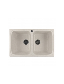 Мойка из искусственного мрамора MIXLINE ML-GM23 двухчашевая 495*775*200мм