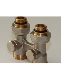 Узел прямой радиаторный 1/2''х3/4'' нар/вн Евроконус HEATON со встроеным вентилем для 2-трубной системы