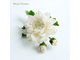 Заколка/брошь "Белая хризантема".