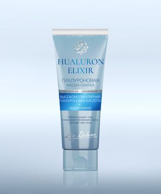 Маска - Скатка для лица Гиалуроновая с НИАЦИНАМИДОМ и с экстрактом ананаса 75г HYALURON ELIXIR LIV DELANO