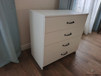 Эва КМ-021 комод 4 ящика (улучшинная фурнитура) Белый