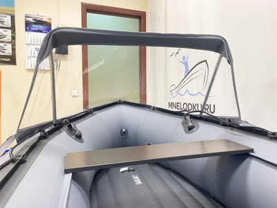 Тент носовой прозрачный Апачи 3300/3500/3700 вид из лодки