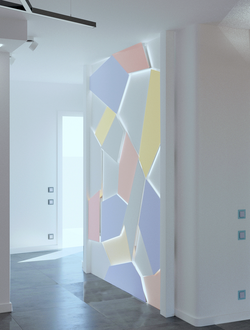 Световая 3D панель из МДФ в эмали "Levels (light)"