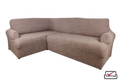 Чехол на классический угловой диван Аричиато Медитеранио коричневый. ЗАЩИТА ДЛЯ МЯГКОЙ МЕБЕЛИ ОТ ЖИВОТНЫХ. ИТАЛИЯ