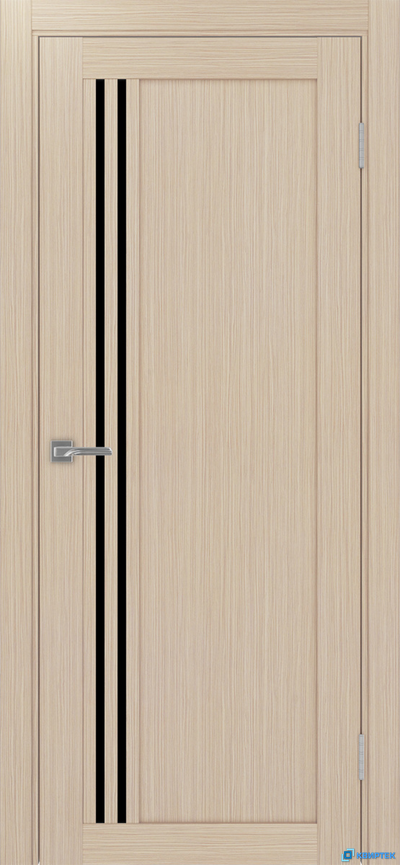 Дверь царговая экошпон Турин 555.21 Дуб белёный Лакобель чёрный купить в Челябинске | КВИРТЕК