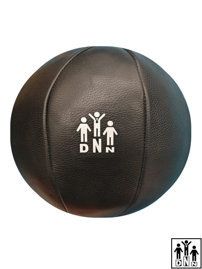 Набивной мяч медбол 3кг из натуральной кожи со шнуровкой. Диаметр 19см DNN