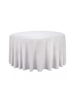 Скатерть белая в пол на круглый стол