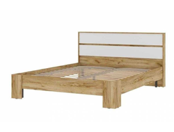 Спальня ХЕЛЕН - Кровать КР 02 Дуб Крафт золотой/Белый Шагрень