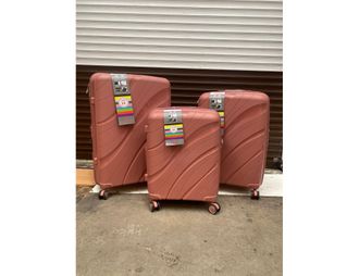 Комплект из 3х чемоданов Impreza Sea Полипропилен S,M,L Пудровый