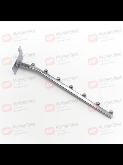 K119 Кронштейн для экономпанелей, наклонный, прямой с 7-ю шариками, d=10x10 мм, длина 300 мм, хром