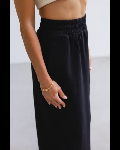 Юбка миди футер (черный)