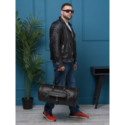 Кожаная дорожная сумка Belforte black (арт. 4011-01)