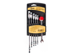 Набор гаечных комбинированных трещоточных ключей НТК-6 (8-17) серия KBT-PROFESSIONAL для монтажа гаек и болтов с шестигранной головкой