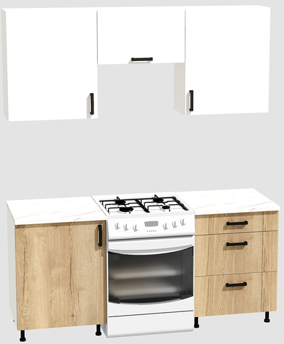 Кухня эконом 1,2 метра (600х600) Цвет: Белый/Дуб Вотан