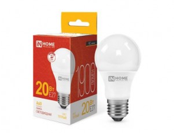 Лампа светодиодная ASD/inHome VC ЛОН A60 E27 20W(1800lm) 3000К 2K 135x60 (без пульсации) 0297