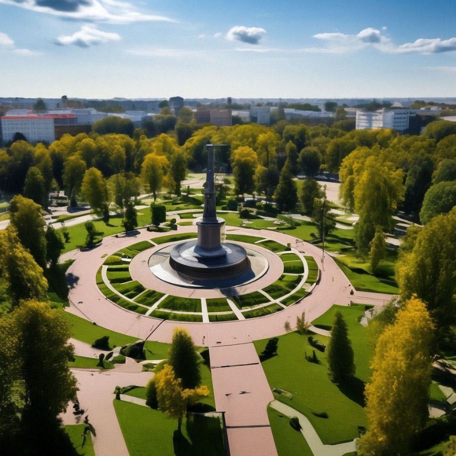 Создано ИИ Шедеврум по запросу: Прекрасные парки  и скверы в Перми