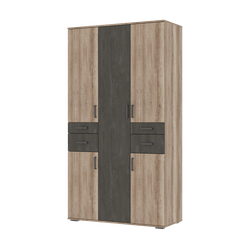 НЕЛЬСОН-2 Шкаф 3-х дверный Дуб каньон/Железный камень ш*в*г 1200х2200х505 мм