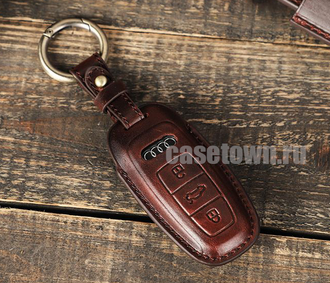 Чехол для нового ключа Ауди Q7,А6, А7, А8 (натуральная винтажная кожа)