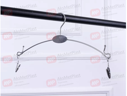 AM2806S Вешалка металлическая для нижнего белья с прищепками на проволоке, цвет: серебро