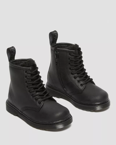 Ботинки Dr Martens Toddler 1460 Faux Fur Black