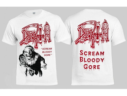 Футболка Death - Scream Bloody Gore  - белая