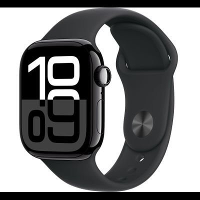 Apple Watch Series 10 42mm Black Aluminum Case with Black Sport Band
