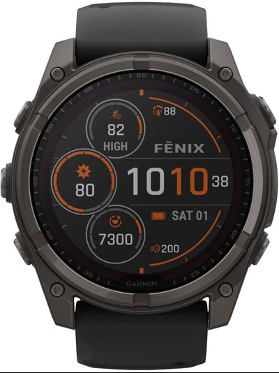 Часы Garmin Fenix 8 —51mm Solar Sapphire Carbon Gray DLC Titanium Black / Pebble Gray