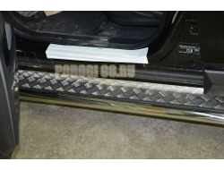 Пороги с накладным листом d53 для Toyota RAV4 (2015-2019)