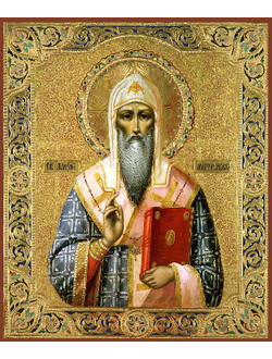 Алексий, Святитель, митрополит Московский и всея Руси. Рукописная икона.