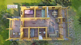 Проект ДН-2 одноэтажного дома из профилированного бруса от компании "ДомаВаши" - планировка