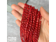 Коралл тонированный красный округлые продольные палочки фри-форм 3-4х5-8 мм с редкими раковенками и щербинками, цена за нить 19 см