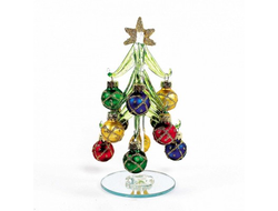 Ёлка стеклянная 12 шаров, H-15см