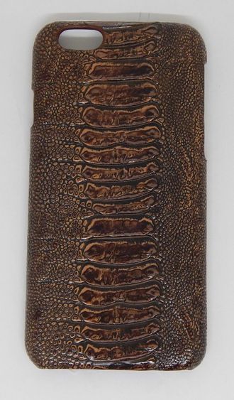 Защитная крышка iPhone 6/6S под кожу крокодила, коричневая