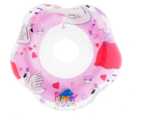 Круг на шею для купания малышей Flipper - с музыкой Лебединое озеро (розовый)