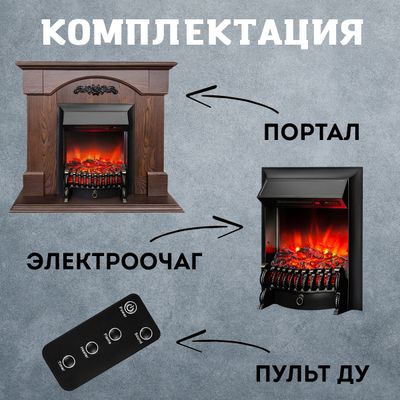 Электрокамин Женева Люкс CO с очагом Fobos RC