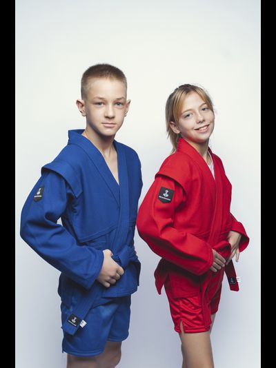 Куртка детская для самбо плетеная ВФС BRAVEGARD Junior красная