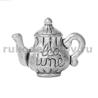 подвеска "Чайник", цвет-античное серебро