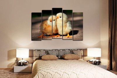 Модульная картина "Два цыпленка"