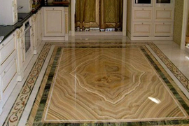 Отделка горизонтальных поверхностей мрамором, гранитом. Обустройство простых полов (без учета расходных материалов), м2