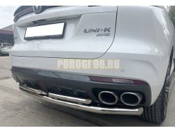 Защита заднего бампера двойная Папа Тюнинг d60/42 для CHANGAN UNI-K 2023-