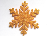 Снежинка из глиттерного фоамирана 3 см, цвет золото