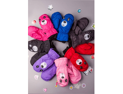 Варежки-дутики "мишки" 4-6 лет