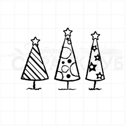 Штамп три елочки