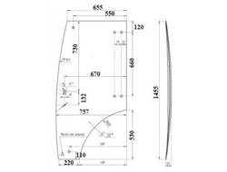 Стекло дверное левое DF-244 (655х1455)