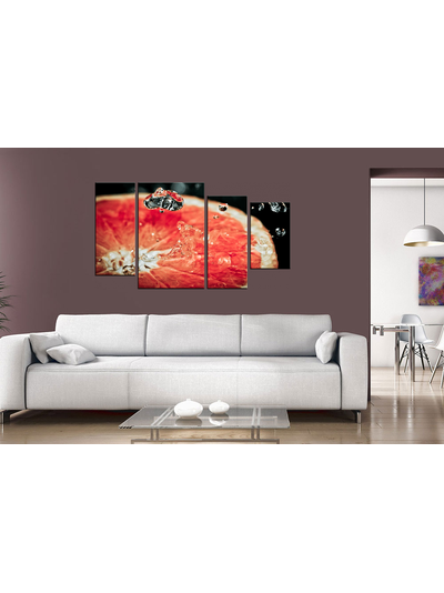 Модульная картина "Капли и цитрус"