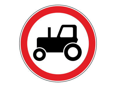 Знак дорожный 3.6 Движение тракторов запрещено
