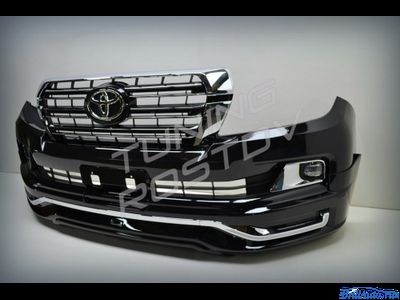 Бампер + губа MODELLISTA LED Toyota Land Cruiser 200 2007-2015 в стиле 2016+ с подсветкой