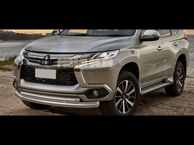 Защита переднего бампера d76+d57  Pajero Sport (2016-2021)